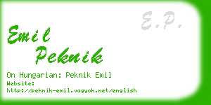 emil peknik business card